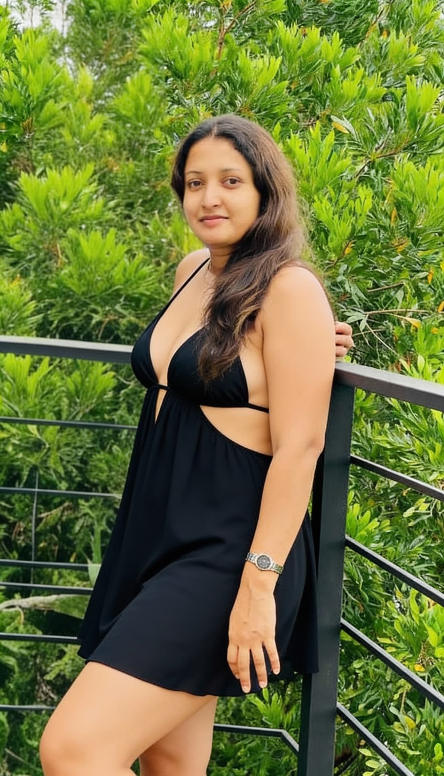 AI generated: black Bikini  dress 