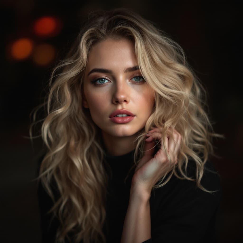 AI generated: woman with blonde hair 

