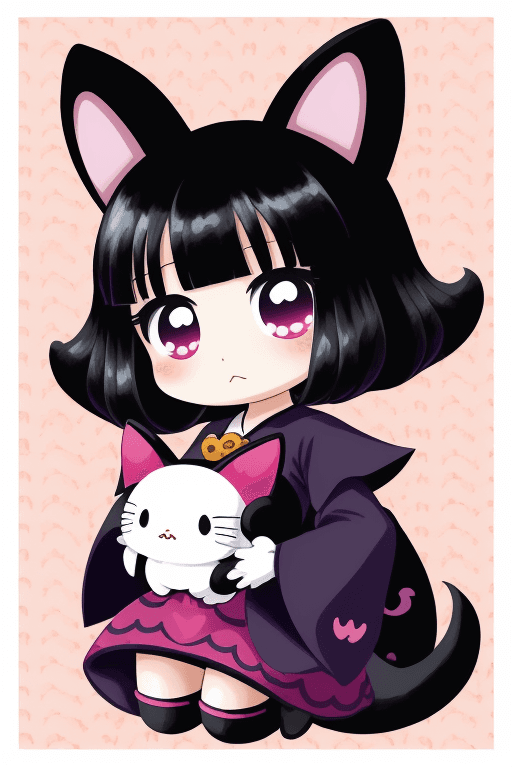 AI generated: kuromi from sanrio print for sweetshot