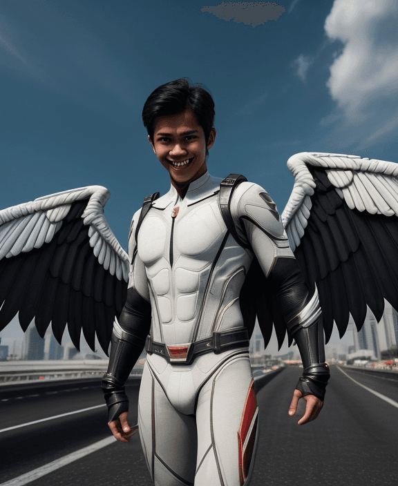 AI generated: epic realism, superhero from Indonesia, handsome, handsome boy, young, young boy, perfect body, perf...