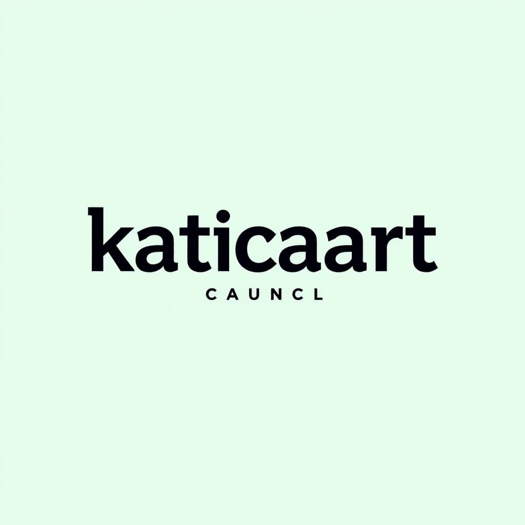 AI generated: Create a logo for a paint artist whose name is katicaart. The logo should have a light green backgro...