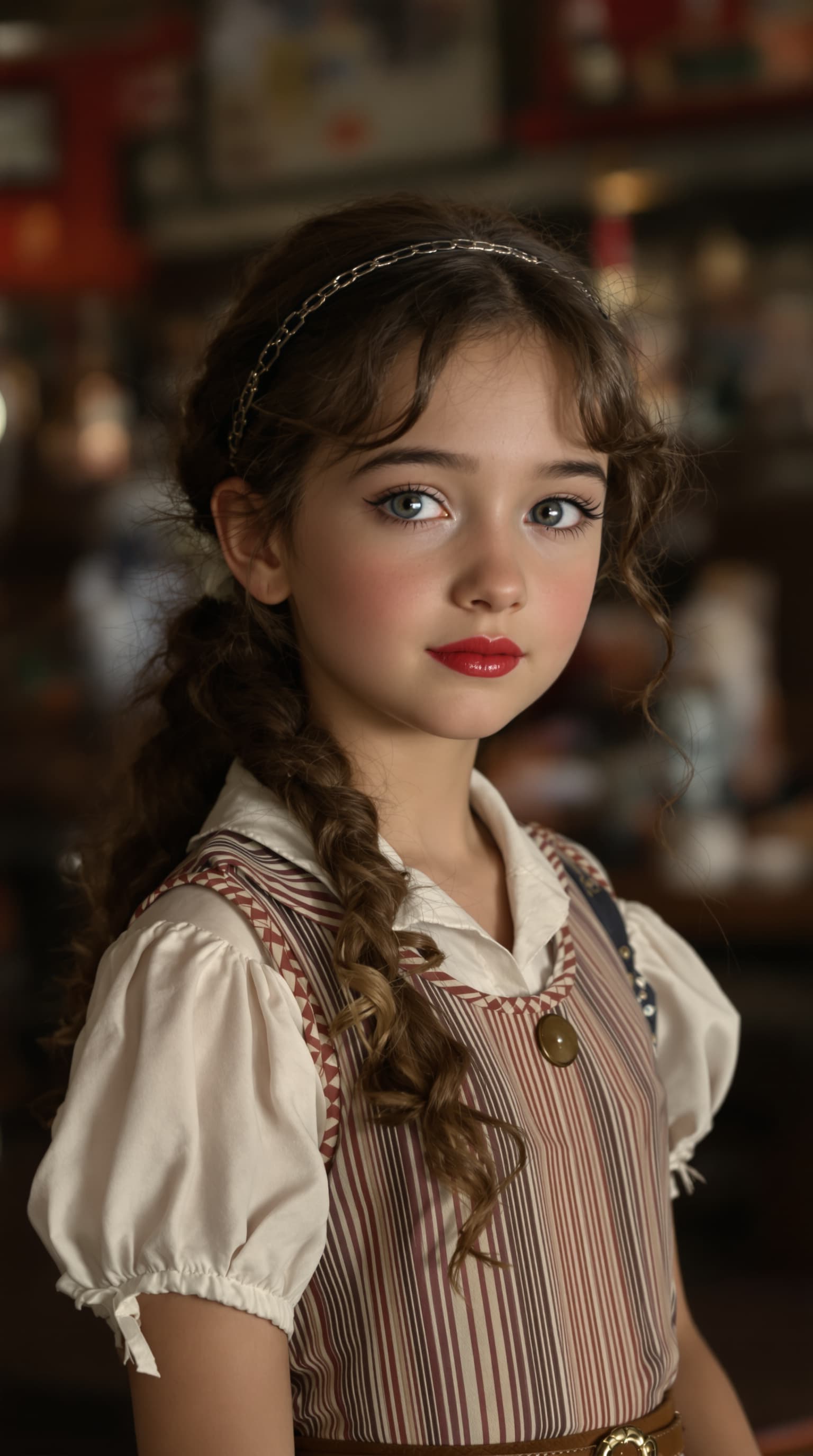 AI generated: A professional photograph captures one of the most beautiful third-grade girls in the world during t...