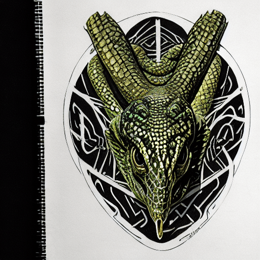 AI generated: beautiful concept art of a evil looking reptilian , hard scaly cold  matte skin panels with symmetri...