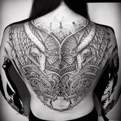 AI generated: BACK TATTOO, ARMOR, ELEPHANT