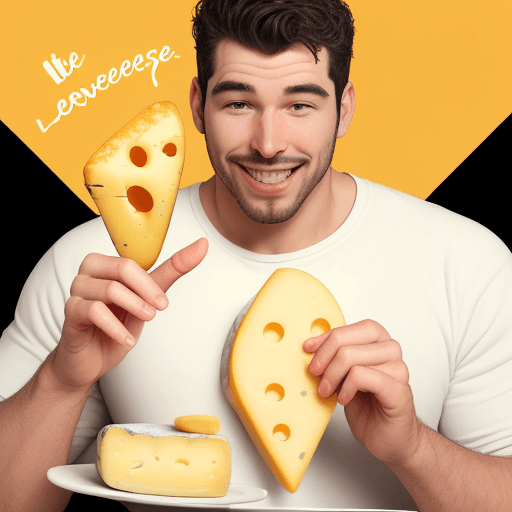 AI generated: a man that loves cheese that really really lovessss cheese fix his finger
