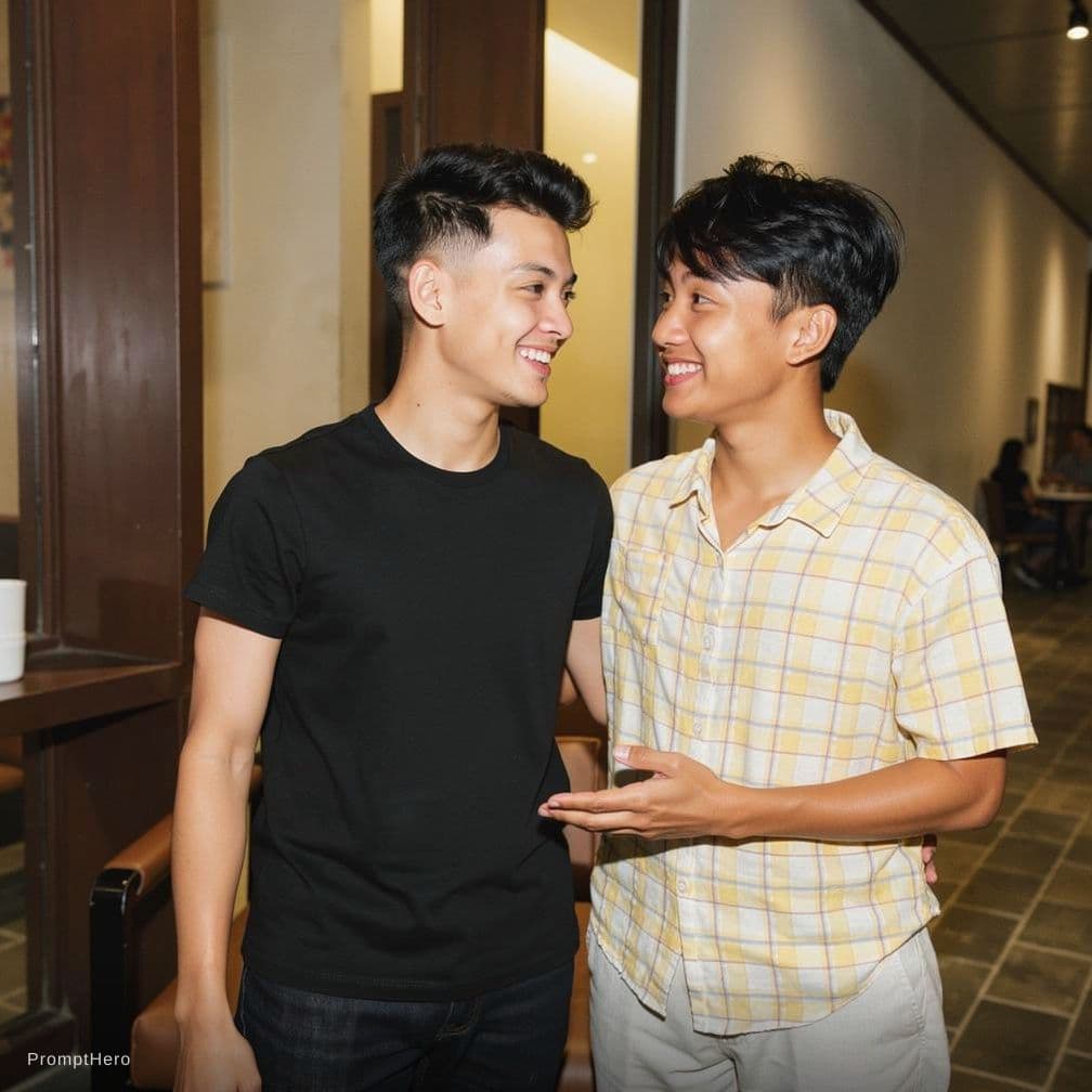 AI generated: Buat kedua foto ini berciuman dan telanjang