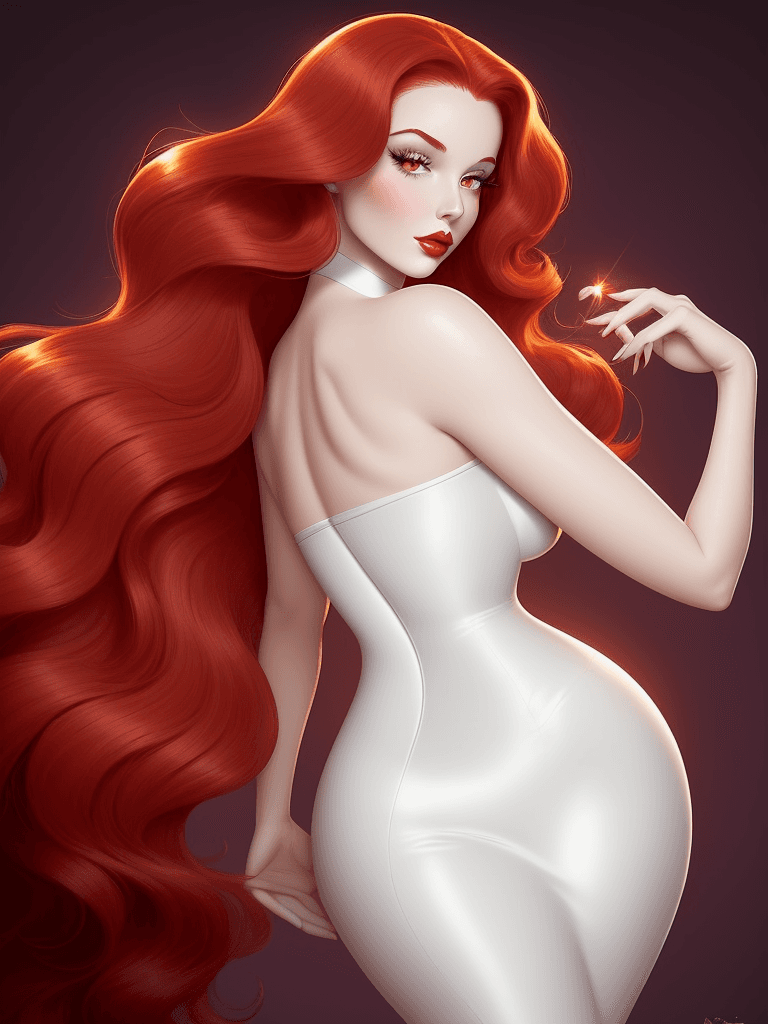 AI generated: Generate an image of a glamorous, cartoonish woman inspired by classic Hollywood. She has a curvy, h...