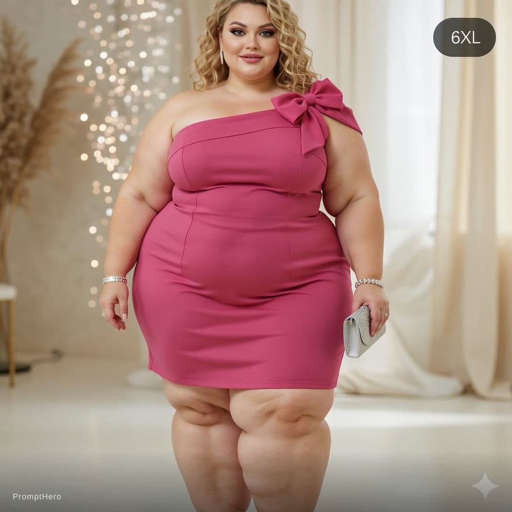 AI generated: Ratio 9:16. 8k. La fille de la figure 1 porte le vetement de la figure 2 . 
a very plus-size woman (...