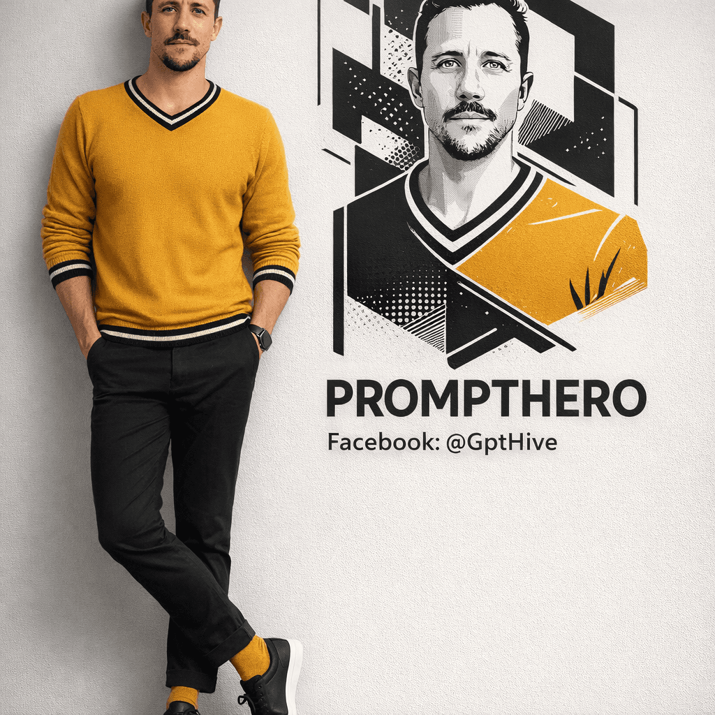 AI generated: "Ultra-realistic 8K full-body portrait of a stylish young man leaning casually against a clean light...