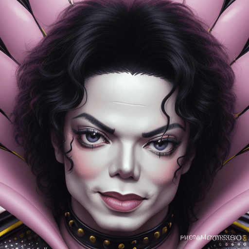 AI generated: Portrait of passionate pop star Michael Jackson in hyper provocate extreme costume, flirts::5 Profes...