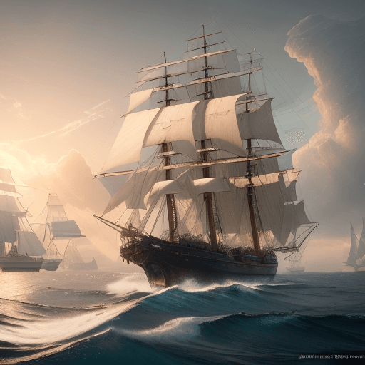 AI generated: Photo of a ultra realistic sailing ship, dramatic light, pale sunrise, cinematic lighting, battered,...
