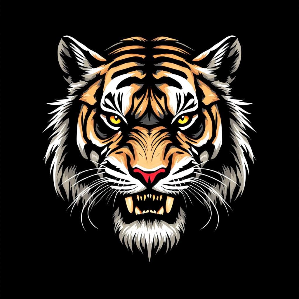 AI generated: logotipo de mangueras industriales y mas que tenga un tigre dientes de sable 
