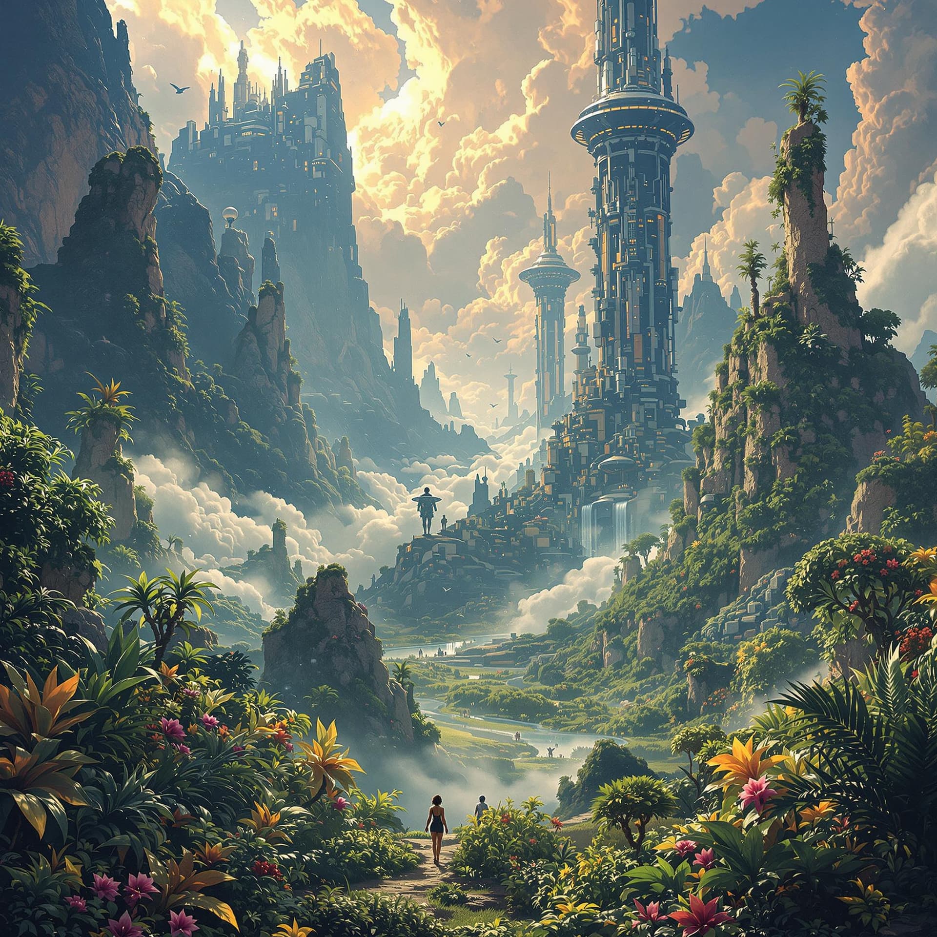 AI generated: World War III has concluded, and it is the dawn of a new civilization. Beautiful wonderlands, mounta...
