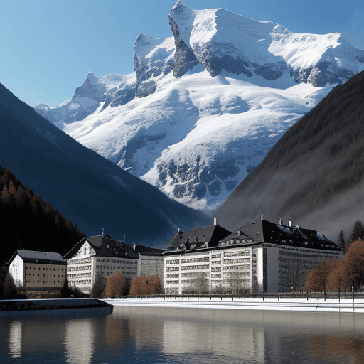 AI generated: Hôpital Suisse Montagne rivière