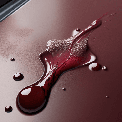 AI generated: A puddle of wine on a plane surface splashing after dropping something in it, no background, intrica...