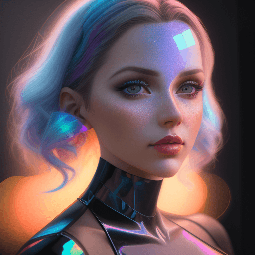 AI generated: lucinda lafleur | holographic photography shoots, in the style of tanya shatseva, daz3d, street pop,...