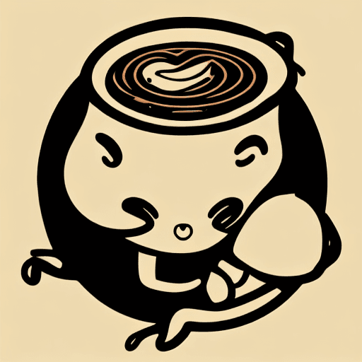 AI generated: An axolotl drinking coffee, logo