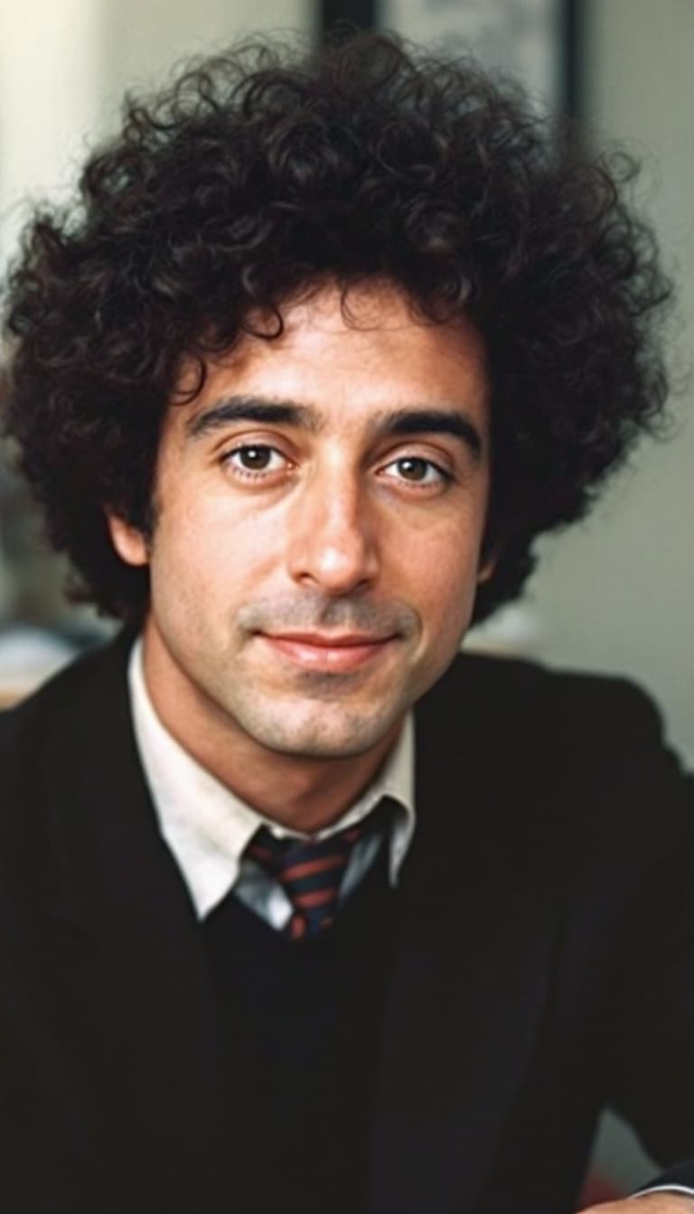 AI generated: A sweet photo of . Alexander Payne  and Paul Reubens, With curly hair VA, c. 1980