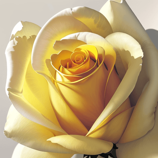 AI generated: Creates an image of a beautiful yellow rose resting delicately on a white silk fabric. The rose shou...