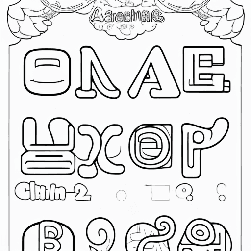 AI generated: coloring page for children, to learn about alphabets, so each letter has a thing or animal associate...