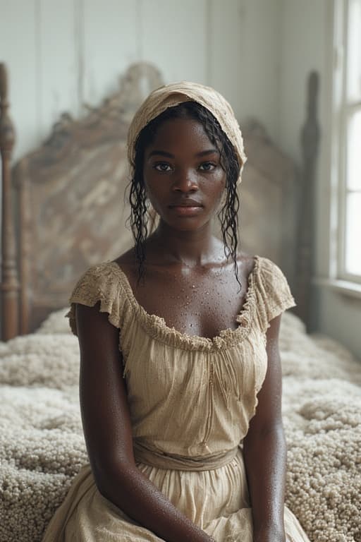 AI generated: (masterful hyperrealistic cinematic portrait:1.3), (a young Black girl in the early 1900s:1.2), (eth...