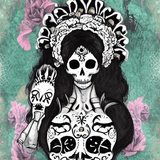 AI generated: Caveira mexicana é um símbolo utilizado nos rituais do Dia dos Mortos no México, representando a vid...