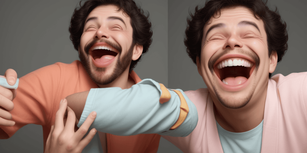 AI generated: A funny man who laughing out loud