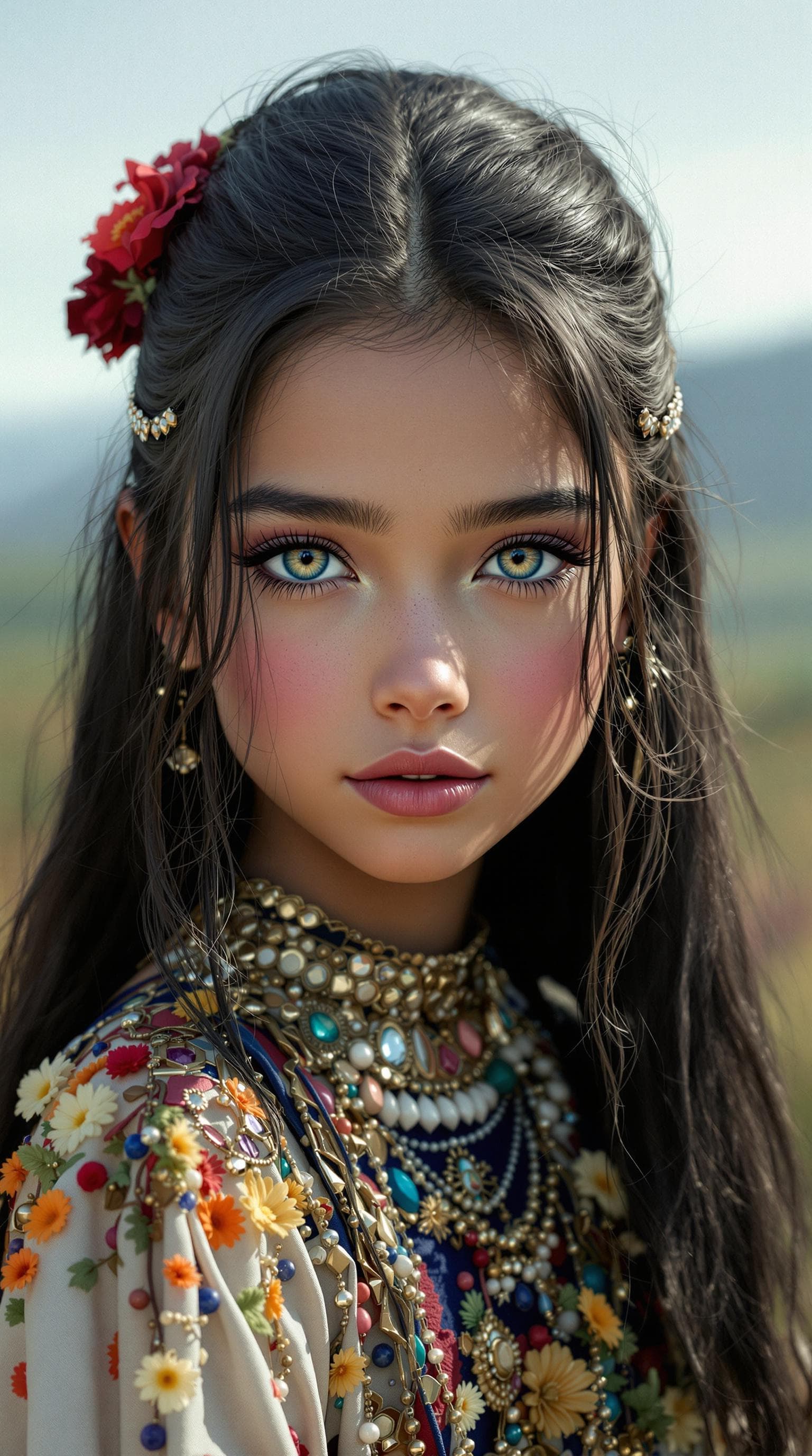 AI generated: a professional photo of a exceptionally of the most beautiful Mexican girl in the world, (age 11), (...