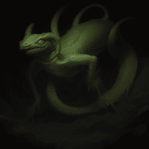 AI generated: Full body photo of a scary alien creature that looks like a lizard with venom coming out from its mo...