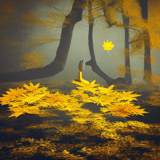 AI generated: The abstract atmosphere of a Buddhist temple, the lost lonely monk, red maple leaves, wind, fractal,...