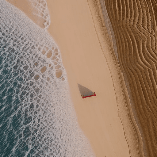 AI generated: a conversation between two people on the beach