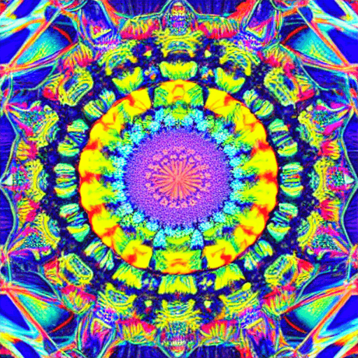 AI generated: a beautiful and heavenly, psychedelic mandala art, with mathematical shapes