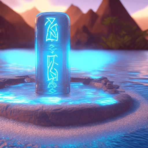 AI generated: Inca Empire style, isolated transparent objects emerging with ancient water elemental rune spells, g...