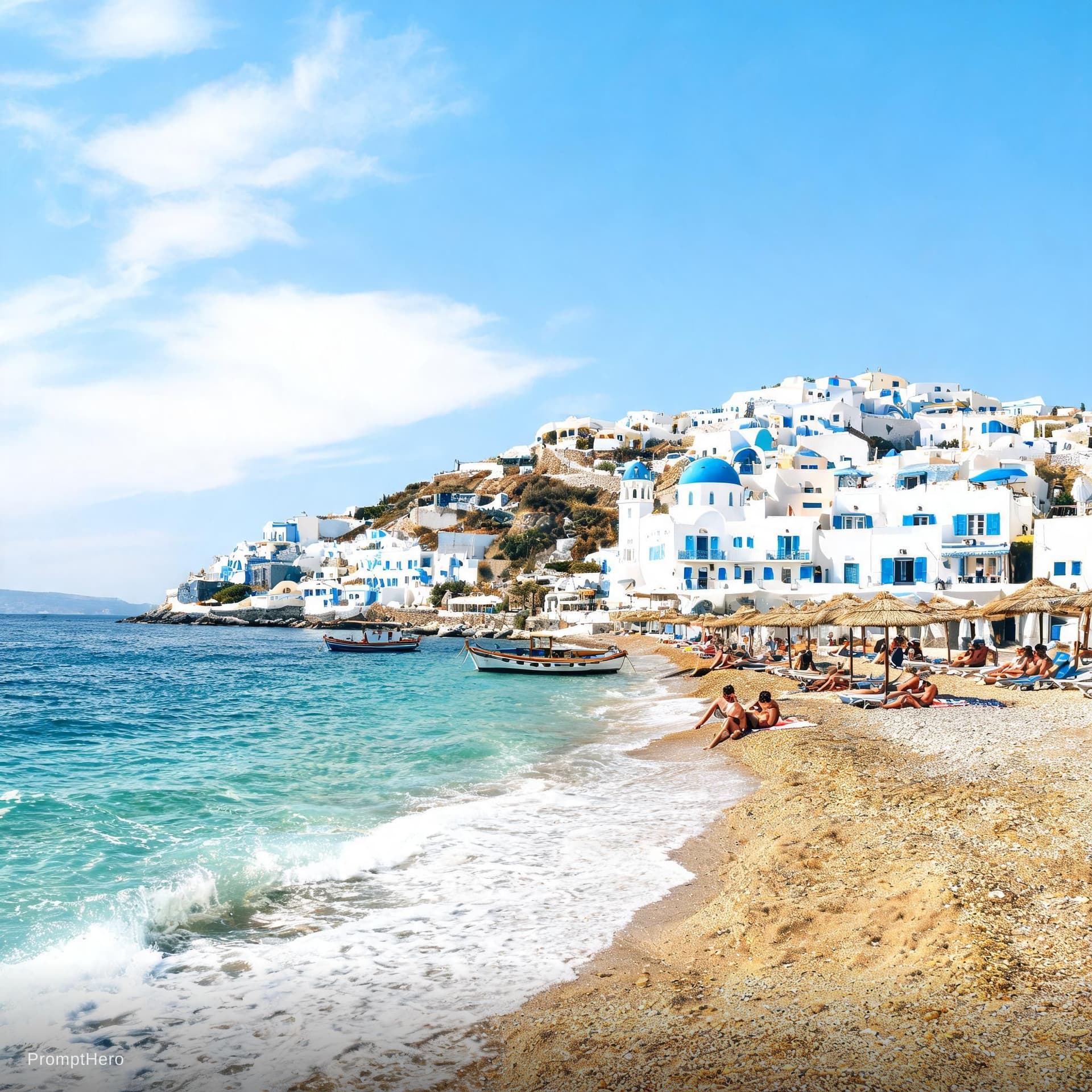 AI generated: a beach in a greek island