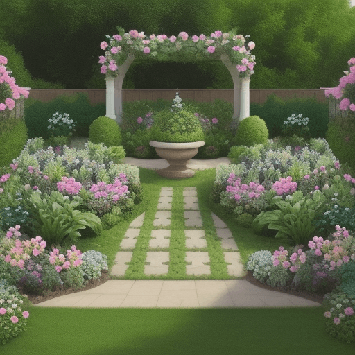 AI generated: highly detailed wallpaper pattern realistic looking garden micro pattern flower garden detailed w