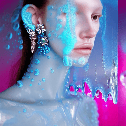 AI generated: Fashion photography jewelry,  light blue translucent  earrings hyper-realistic, detailed 8k, realist...