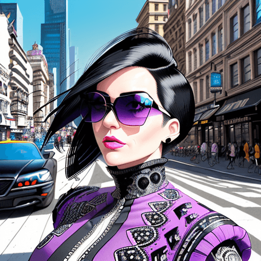 AI generated: A highly detailed pen and ink illustration in vibrant colors, featuring the head of a white woman wi...