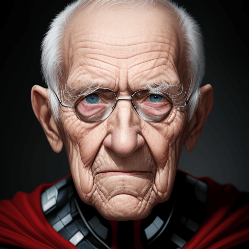AI generated: amazing portrait Elderly superhero man, 
