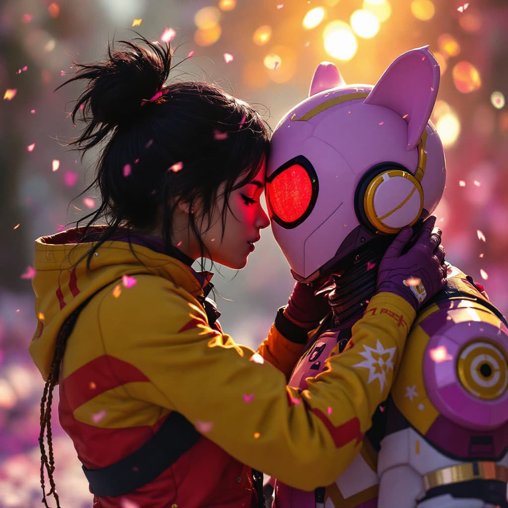 AI generated: Crie uma imagem da gogo tomago beijando o hiro hamada!