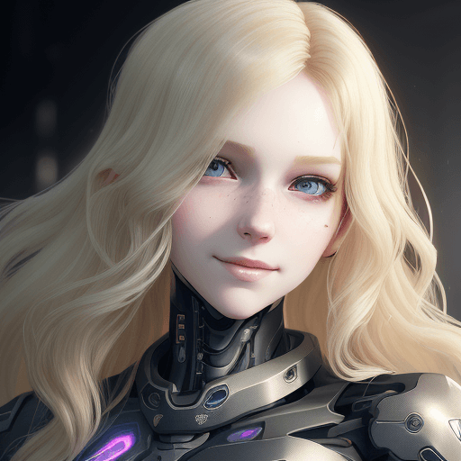 AI generated: [three-quarter close-up::12], [gorgeous face, long blond wavy hair, (pale skin:1. 2), pastel lightin...