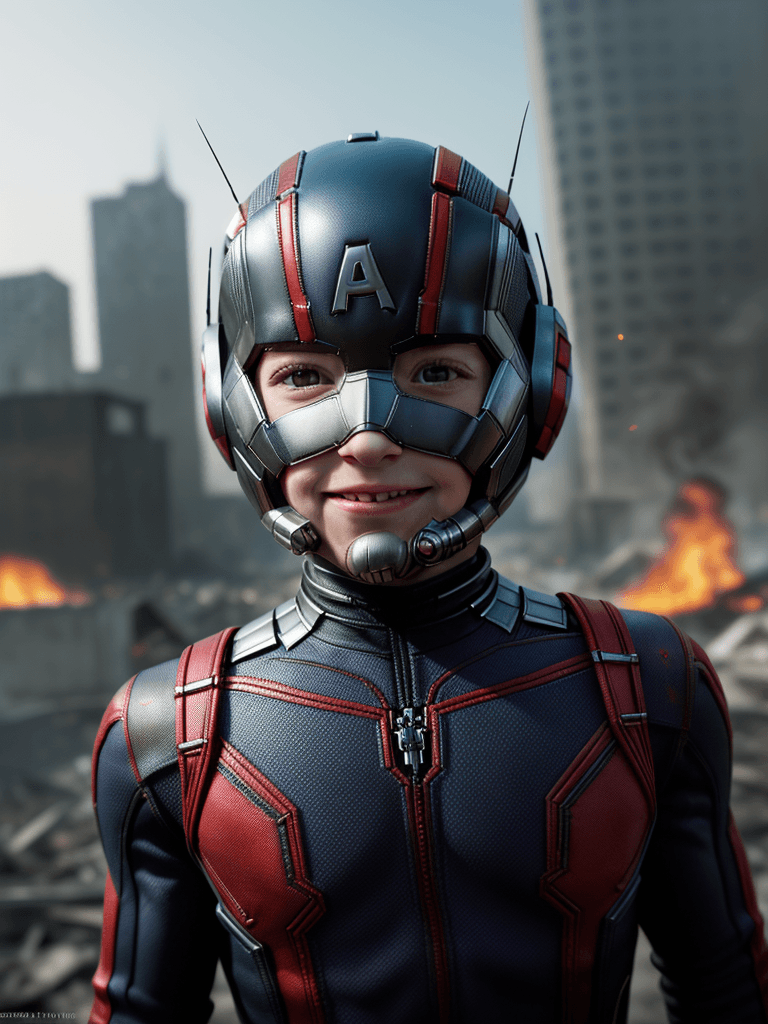 AI generated: Realism, best realism, portrait, portraiture, portrait photography, little baby Ant-Man, marvel movi...