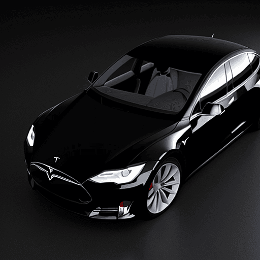 AI generated: the tesla logo with elegant exterior lines in black 3d
