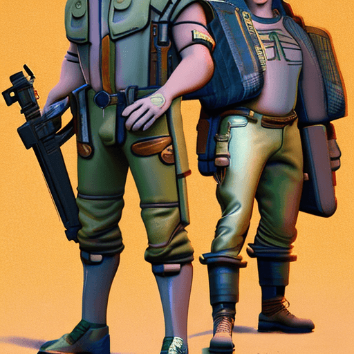 AI generated: landscape portrait of Vault Hunters from borderlands 3, au naturel, hyper detailed, digital art, tre...