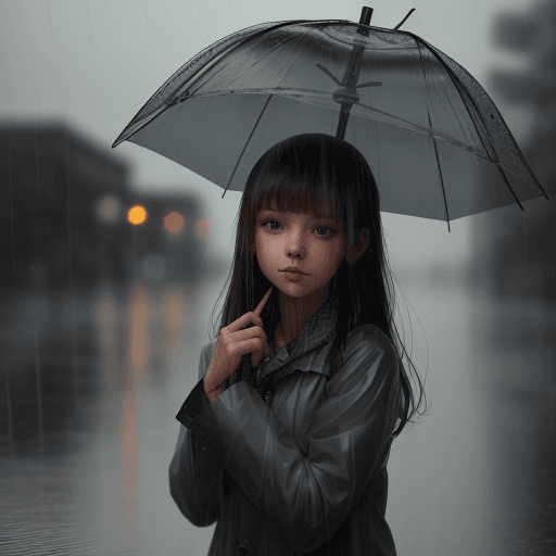 AI generated: rainy, girl