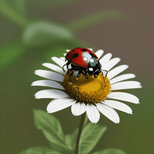 AI generated: ladybird on flower, 