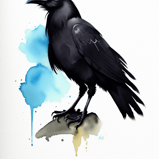 AI generated: watercolor painting of a crow