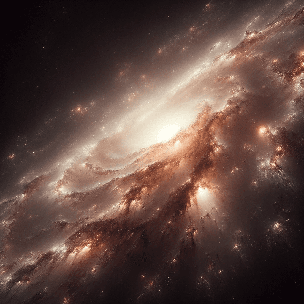 AI generated: a cosmos galaxy, highlighting its vastness and celestial beauty. A cinematic hazel hue dominates the...