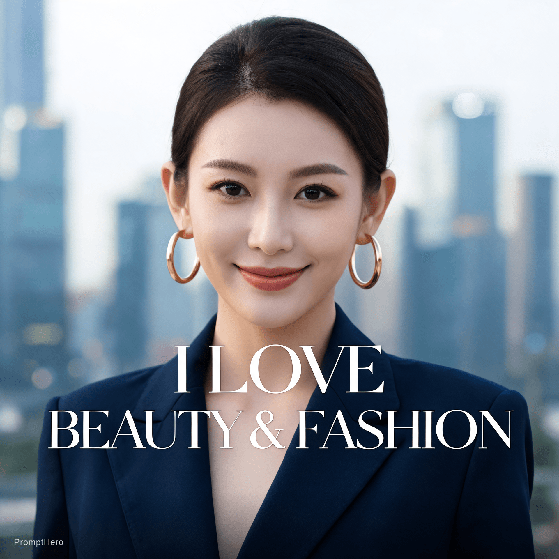 AI generated: A professional and stylish portrait headshot of a confident woman wearing a sharp tailored blazer an...