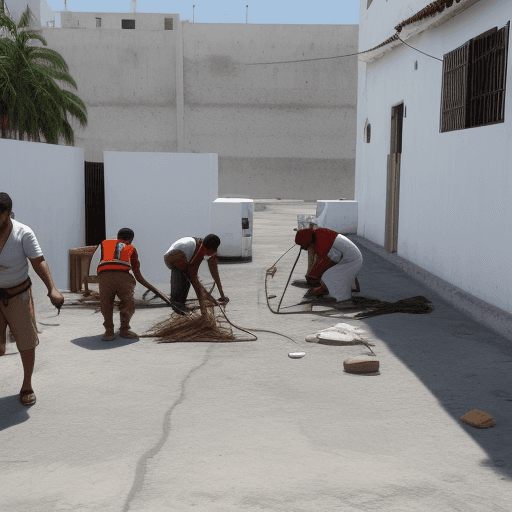 AI generated: imagen de un puerto trabajando 