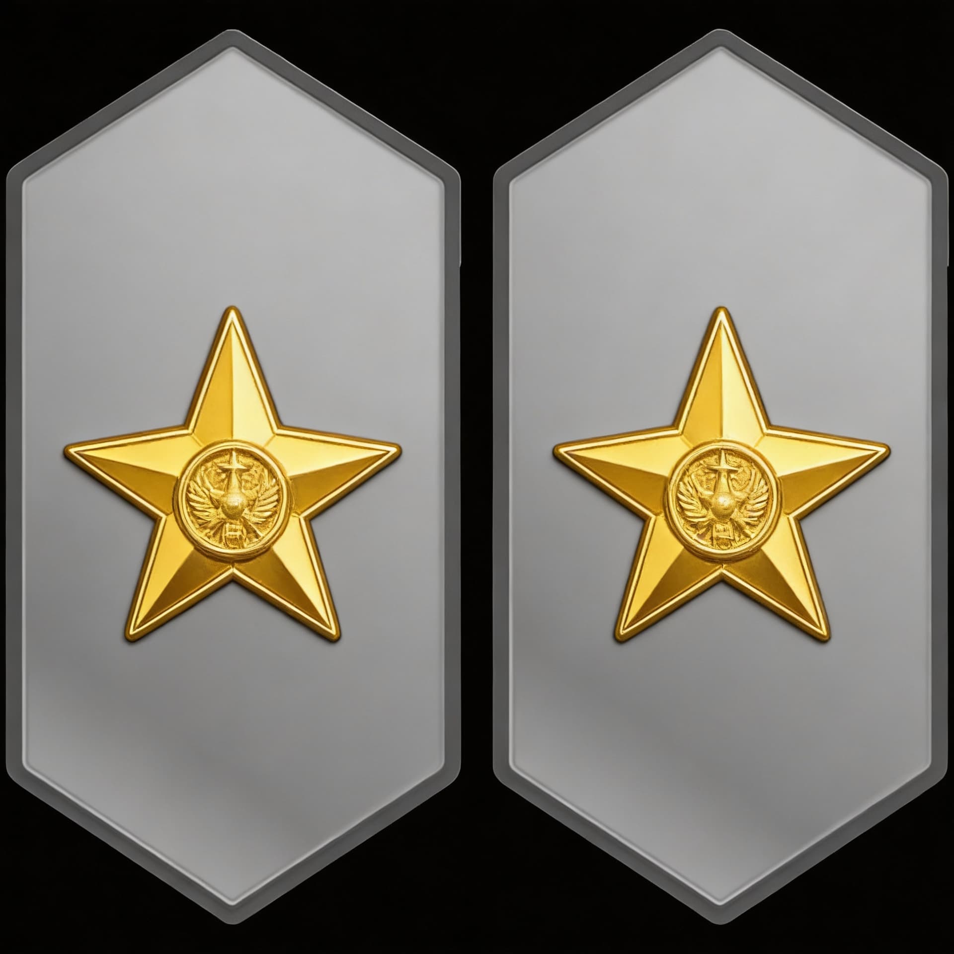 AI generated: Create a Sci-Fi uniform Rank patch. Use the Reference image 1 and create a two patches side by side....